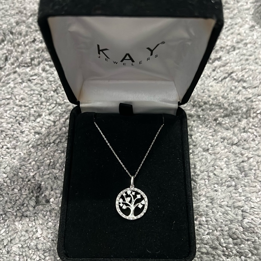 Key Jewelers Diamond Tree of Life Necklace 10k White Gold